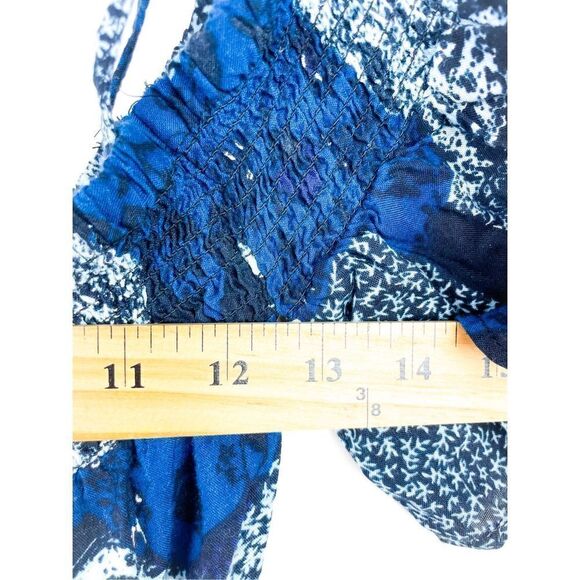 Earthbound Blue Patchwork Off the Shoulder Jumpsuit‎ Size M - Picture 8 of 12